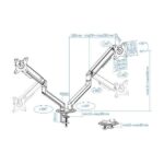 Tooq Soporte Mesa Pant Giratorio Inclinacion 2 Brazos 17-32" - Color Blanco - Imagen 3