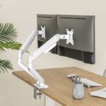 Tooq Soporte Mesa Pant Giratorio Inclinacion 2 Brazos 17-32" - Color Blanco - Imagen 4