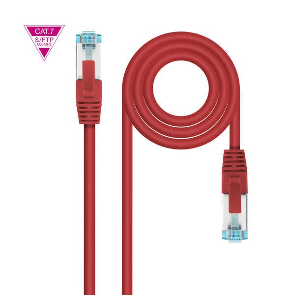 201416_1 Nanocable Cable Red Cat.7 LSZH SFTP PIMF AWG26 2m - Color Rojo - Imagen 1