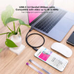 Nanocable Cable USB 3.2 Gen2X2 100W 4K/60Hz USB-C M/M 2m - Color Negro - Imagen 4