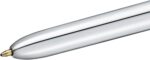 Bic 4 Colours Shine Boligrafo de Bola Retractil - Punta de 1mm - Trazo de 0.4mm - Tinta con Base de Aceite - Cuerpo Plata/Blanco - 4 Colores - Imagen 2