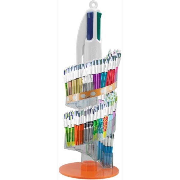 201791_1 Bic 4 Colours Expositor de 216 Boligrafos de Bola Retractiles - Punta Media de 1.0mm - Tinta con Base de Aceite - 4 Colores - Diseños Surtidos - Imagen 1