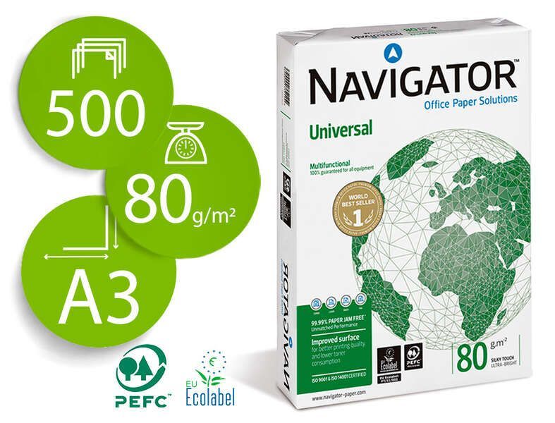 202216_1 Navigator Papel A3 80gr 297x420mm (500 Hojas) Blanco - Imagen 1