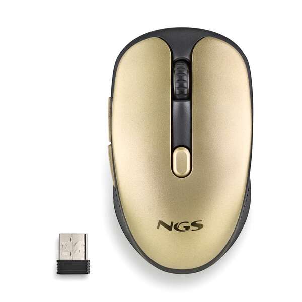 202801_1 NGS Evo Rust Gold Raton Inalambrico USB 1600dpi - 5 Botones - Recargable - Uso Diestro - Imagen 1