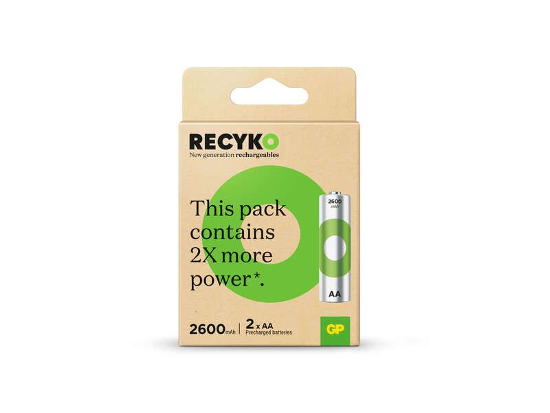 203766_1 GP ReCyko Pack de 2 Pilas Recargables 2600mAh AA 1.2V - Precargadas - Ciclo de Vida: Hasta 1.000 Veces - Imagen 1
