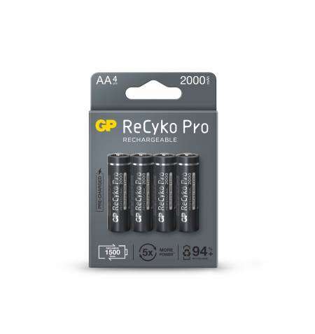 203771_1 GP ReCyko Pro Pack de 4 Pilas Recargables 2100mAh AA 1.2V - Precargadas - Ciclo de Vida: Hasta 1.500 Veces - Imagen 1