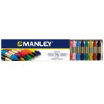 Manley Pack de 15 Ceras Blandas de Trazo Suave - Ideal para Gran Variedad de Tecnicas y Aplicaciones - Fabricacion Artesanal - Amplia Gama de Colores - Colores Surtidos - Imagen 2