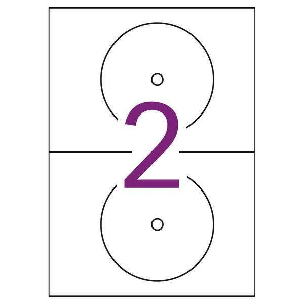 206501_1 Apli Etiquetas CD/DVD Removibles Tamaño Mega Mate 25 Hojas I/L/C - Imagen 1
