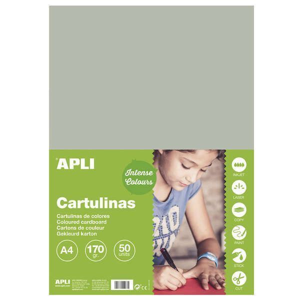 206676_1 Apli Cartulina Gris A4 170g 50 Hojas - Imagen 1
