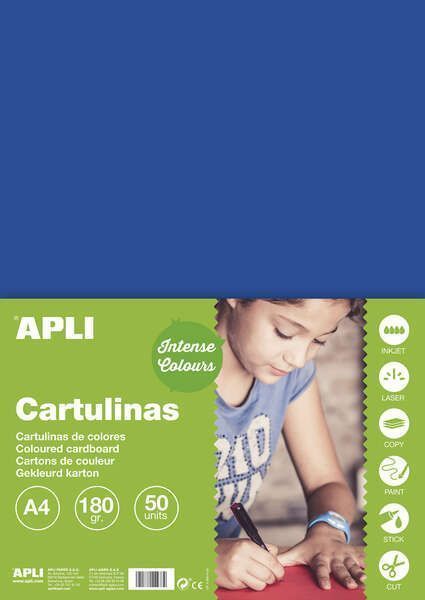 206681_1 Apli Cartulina Azul Oscuro A4 170g 50 Hojas - Imagen 1