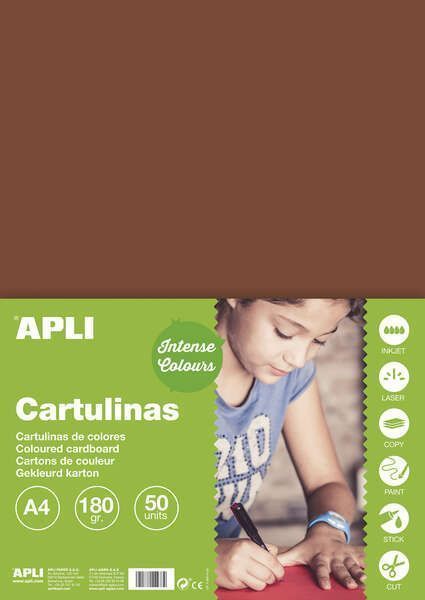 206691_1 Apli Cartulina Marron A4 170g 50 Hojas - Imagen 1
