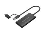 Conceptronic 7 en 1 Lector de tarjetas USB 3.0 con Adaptador USB-C con 2x SD/SDHC/SDXC, 1x  Micro SD/T-Flash, 1x MS, 1x M2, 1x CF, 1x xD