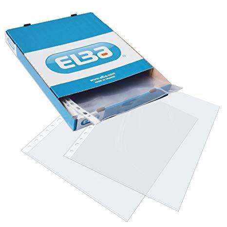 209781_1 Elba Pack de 100 Fundas Multitaladro PP 90 Micras - Tamaño Folio - Acabado Piel Naranja - Transparente - Imagen 1
