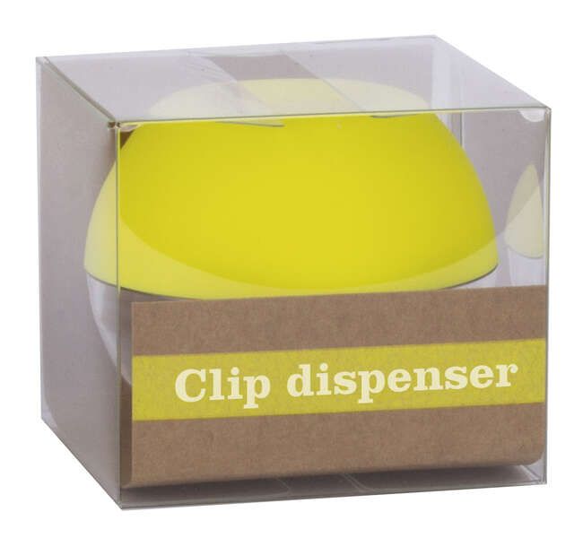 210101_1 Apli Fluor Collection Dispensador de Clips - Ø 70x60 mm - Tapa Magnetica "Soft Touch" - Incluye 50 Clips Amarillo Fluorescente 28 mm - Imagen 1