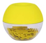 Apli Fluor Collection Dispensador de Clips - Ø 70x60 mm - Tapa Magnetica "Soft Touch" - Incluye 50 Clips Amarillo Fluorescente 28 mm - Imagen 2