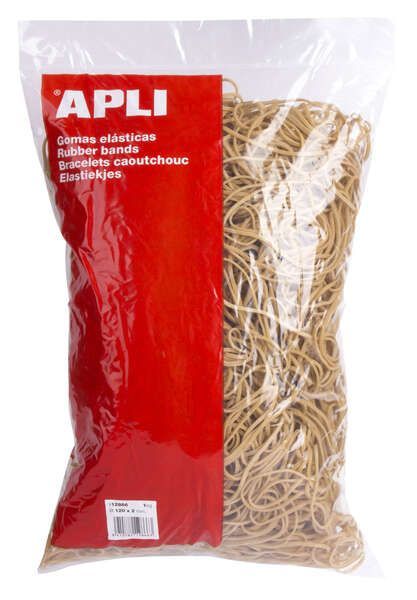 210556_1 Apli Gomas Elasticas Ø 120 x 2mm - 1kg de Contenido - Gran Elasticidad y Resistencia - 70% de Caucho Natural - Imagen 1