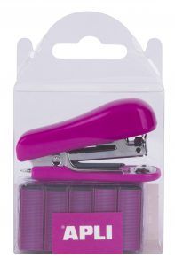 Grapadora Pocket Rosa - Tamaño de Grapas 56mm - Diseño Compacto y Ligero - Incluye 2000 Grapas del Mismo Color