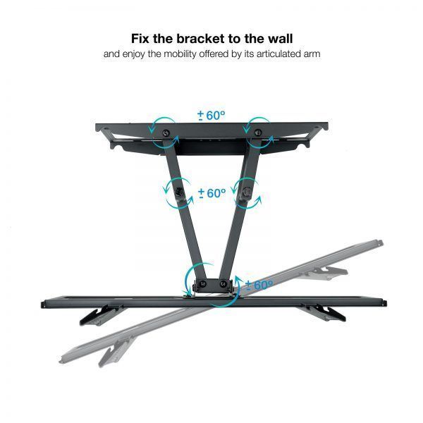 Tooq Soporte Pared Pantallas 37-80" Gira/Incli - Color Negro - Imagen 3