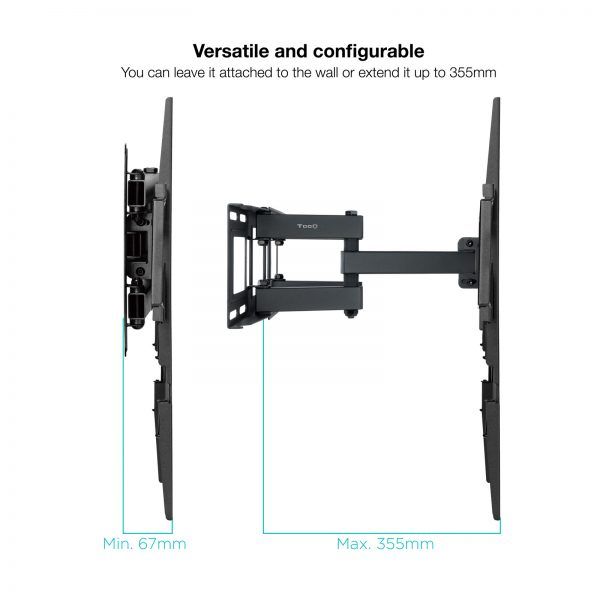 Tooq Soporte Pared Pantallas 37-80" Gira/Incli - Color Negro - Imagen 4