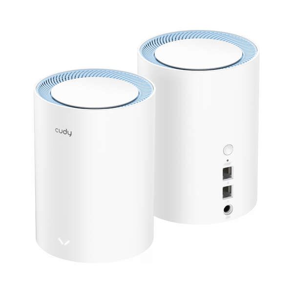 216521_1 Cudy M1200 Pack de 2 Sistemas WiFi Mesh AC1200 Dual Band - 867Mbps en 5GHz, 300Mbps en 2,4GHz - 1x Puerto LAN 10/100Mbps, 1x Puerto WAN 10/100Mbps - 2 Antenas Internas - Imagen 1