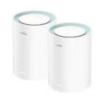 Cudy M1300 Pack de 2 Sistemas WiFi Mesh AC1200 Dual Band - 867Mbps en 5GHz, 300Mbps en 2,4GHz - 1x Puerto LAN 1000/100/10Mbps, 1x Puerto WAN 1000/100/10Mbps - 2 Antenas Internas