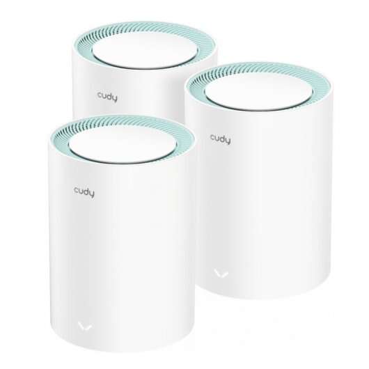 216541_1 Cudy M1300 Pack de 3 Sistemas WiFi Mesh AC1200 Dual Band - 867Mbps en 5GHz, 300Mbps en 2,4GHz - 1x Puerto LAN 1000/100/10Mbps, 1x Puerto WAN 1000/100/10Mbps - 2 Antenas Internas - Imagen 1