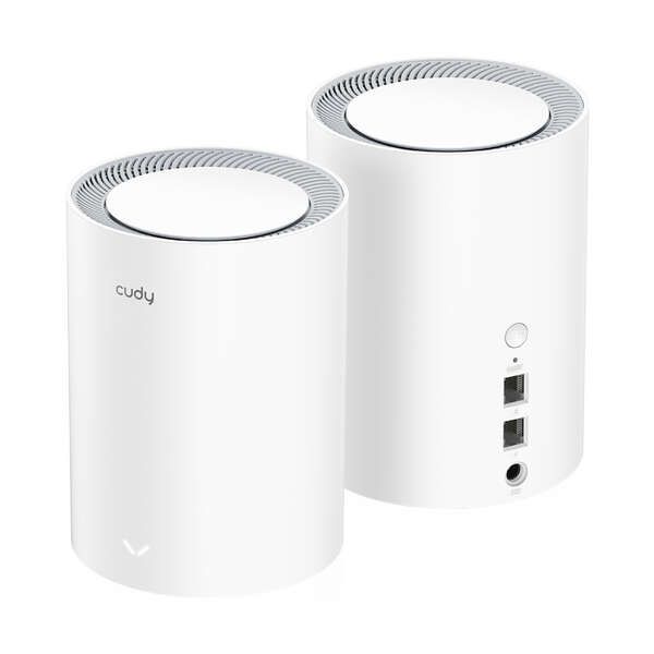 216561_1 Cudy M1800 Pack de 2 Sistemas WiFi 6 Mesh AX1800 Dual Band - 1201Mbps en 5GHz, 574Mbps en 2,4GHz - 1x Puerto LAN 1000/100/10Mbps, 1x Puerto WAN 1000/100/10Mbps - 4 Antenas Internas - Imagen 1