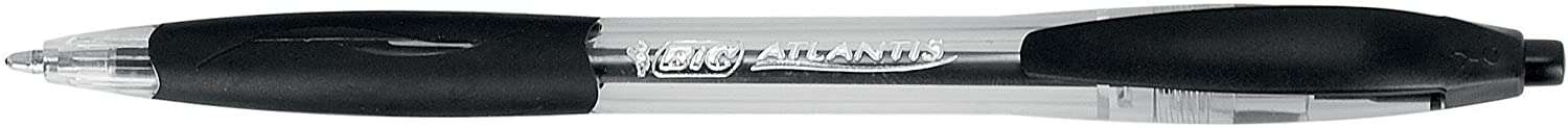 216922_1 Bic Atlantis Classic Boligrafo Retractil - Punta de 1mm - Cuerpo Transparente con Grip - Color Negro - Imagen 1