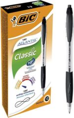 Bic Atlantis Classic Boligrafo Retractil - Punta de 1mm - Cuerpo Transparente con Grip - Color Negro - Imagen 3