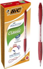 Bic Atlantis Classic Boligrafo Retractil - Punta de 1mm - Cuerpo Transparente con Grip - Color Rojo - Imagen 3