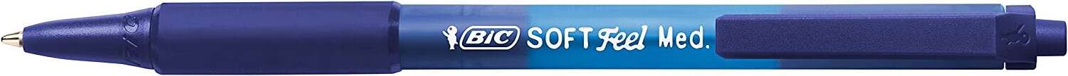 216932_1 Bic Soft Feel Boligrafo Retractil - Punta Media de 1mm - Cuerpo Translucido con Grip - Color Azul - Imagen 1