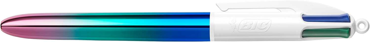 216997_1 Bic 4 Colours Gradient Boligrafo de Bola Retractil - Punta Media de 1.0mm - Tinta con Base de Aceite - Cuerpo Blanco/Degradado Tricolor - 4 Colores - Imagen 1