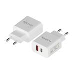 Aisens Cargador 20W - 1xUSB-C PD3.0 - 1xUSB-A QC3.0 - Color Blanco - Imagen 2