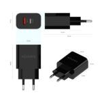 Aisens Cargador 20W - 1xUSB-C PD3.0 - 1xUSB-A QC3.0 - Color Negro - Imagen 3