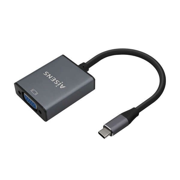 218517_1 Aisens Conversor Aluminio USB-C a VGA - USB-C/M-Hdb15/H - 15cm - Color Gris - Imagen 1