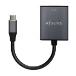 Aisens Conversor Aluminio USB-C a VGA - USB-C/M-Hdb15/H - 15cm - Color Gris - Imagen 2