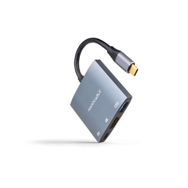 218762_1 Nanocable Conversor USB-C a HDMI, USB3.0 y USB-C PD - Color Gris - Imagen 1