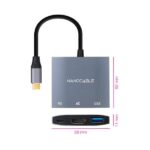 Nanocable Conversor USB-C a HDMI, USB3.0 y USB-C PD - Color Gris - Imagen 2