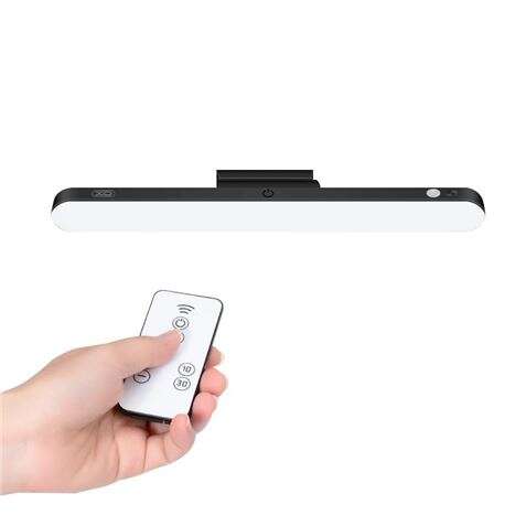 219752_1 XO Lampara LED de Escritorio - Potencia 25W - Bateria 1200Mah - Ajuste Hasta 80º - Control Remoto - Regulacion de Potencia - Luz Anti Fatiga - Adaptador Magnetico para Fijacion - 3 Temperaturas de Color - Color Negro - Imagen 1
