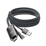 XO Adaptador de Cable Lightning A Hdmi - Longitud de 1.8m - Soporte de Resolucion 2K(60Hz)/1080P - Intercambio de Datos y Audio - Fuente de Alimentacion USB - Color Negro - Imagen 2