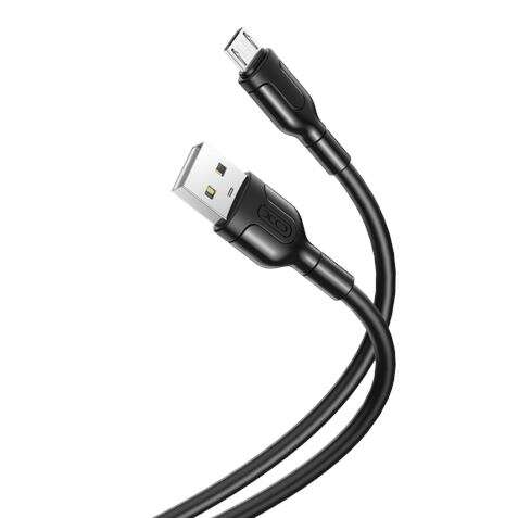 219842_1 XO Cable de Carga y Transmision de Datos - Longitud 1m - Conector Micro USB - Silicona Suave y Duradera - Alta Velocidad 5V, 21A - Color Negro - Imagen 1