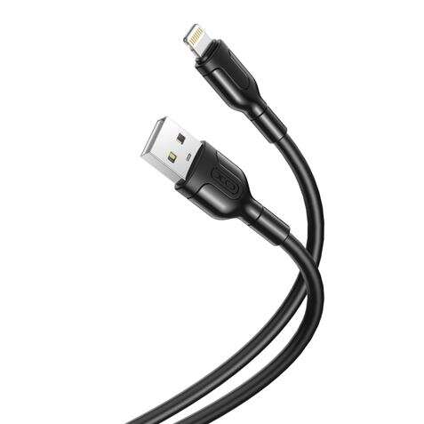 219877_1 XO Cable de Conector Lightning - Longitud 1 Metro - Carga y Transmision de Datos de Alta Velocidad - 5V, 21A - Cable de Silicona Suave y Duradero - Tacto Confortable - Color Negro - Imagen 1