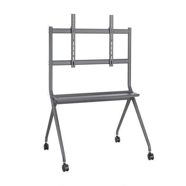 220852_1 Aisens Soporte de Suelo Pro para Pantallas Interactivas/TV de 50 a 86" - Bandeja Multiusos - Peso Max. 120kg - Color Negro - Imagen 1