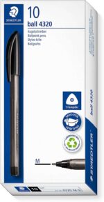 Staedtler Ball 4320 M Boligrafo Punta de Bola 1mm - Escritura Suave - Cuerpo Triangular - Color Negro - Imagen 2