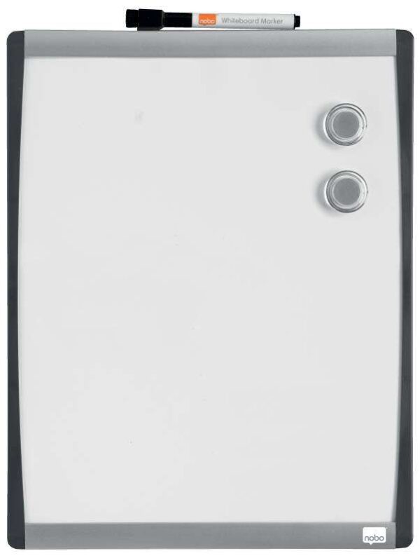 Nobo Pizarra Blanca Magnetica Pequeña con Marco Arqueado 280x335 - Almohadillas Adhesivas e Imanes - Imagen 2