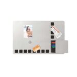 Nobo Pizarra Combinada Magnetica con Cuadriculas de Espuma para Fijar Notas 610x390mm - Incluye 4 Rotuladores, 2 Imanes y Borrador - Almacenamiento para Rotuladores y Borrador