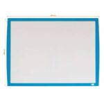 Nobo Pizarra Blanca Magnetica 585x430mm - Incluye Mini Rotulador de Pizarra, Imanes Estampados y Borrador - Color Azul - Imagen 3