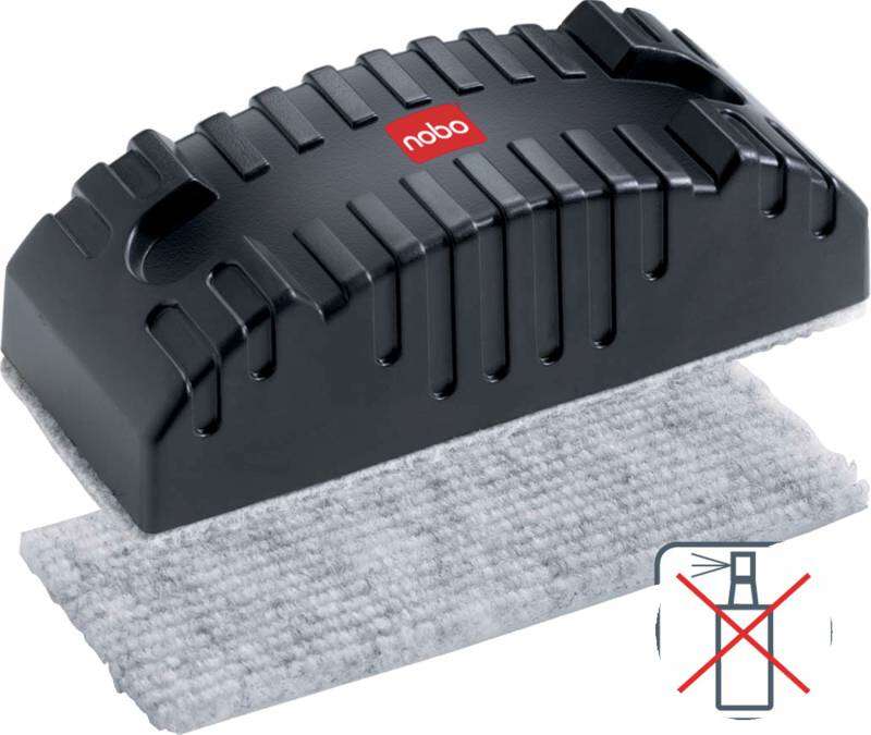 221952_1 Nobo Borrador Magnetico para Pizarra Blanca - Borra en Seco - Elimina Residuos de Tinta y Suciedad - Color Negro - Imagen 1