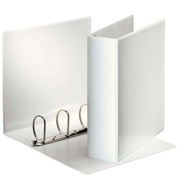 222112_1 Esselte Carpeta Canguro Gama Basica 60mm - Mecanismo 4 Anillas Mixtas - 2 Bolsillos Exteriores - A4 - Blanco - Imagen 1
