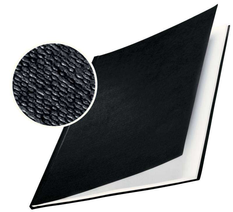 222337_1 Leitz Pack de 10 Tapas Rigidas Impressbind 7mm - Capacidad de 36-70 Hojas A4 - Encuadernacion de Alta Calidad - Exterior Superficie de Lino Lacada - Papel Blanco sin Acido - Color Negro - Imagen 1